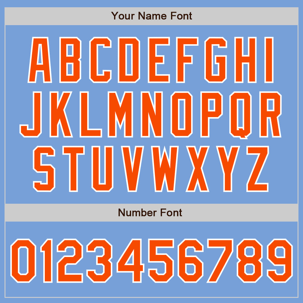 Custom Light Blue Orange-White Two-Button Unisex Softball Jersey Limited