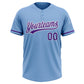 Custom Light Blue Purple-White Two-Button Unisex Softball Jersey Limited