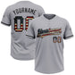 Custom Gray Vintage USA Flag-Black Two-Button Unisex Softball Jersey