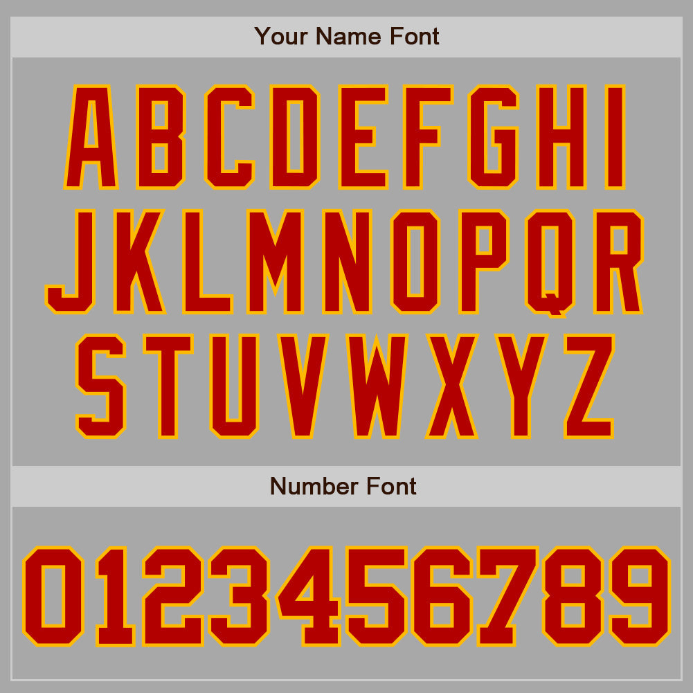 Custom Gray Red-Gold Two-Button Unisex Softball Jersey Limited