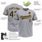 Custom Gray Black-Old Gold Two-Button Unisex Softball Jersey Limited