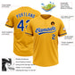 Custom Gold Royal-White Two-Button Unisex Softball Jersey Limited