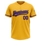 Custom Gold Purple-Black Two-Button Unisex Softball Jersey Limited