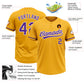 Custom Gold Purple-White Two-Button Unisex Softball Jersey Limited