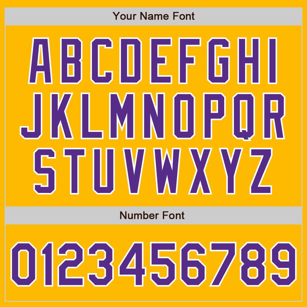 Custom Gold Purple-White Two-Button Unisex Softball Jersey Limited