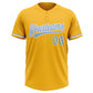 Custom Gold Light Blue-White Two-Button Unisex Softball Jersey Limited