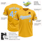Custom Gold Light Blue-White Two-Button Unisex Softball Jersey Limited