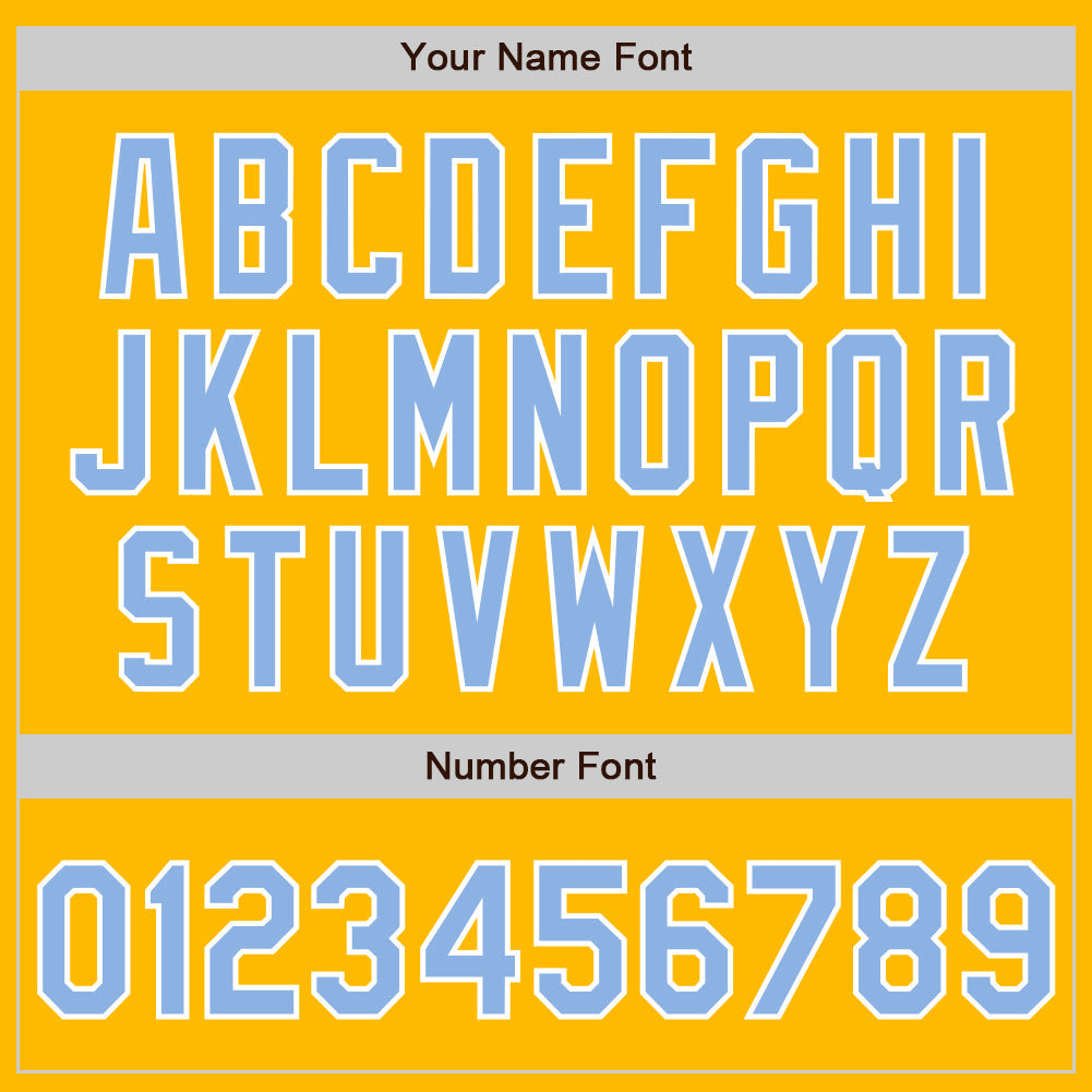 Custom Gold Light Blue-White Two-Button Unisex Softball Jersey Limited