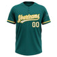 Custom Teal White-Yellow Two-Button Unisex Softball Jersey Limited