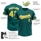 Custom Teal Yellow-White Two-Button Unisex Softball Jersey Limited