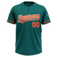 Custom Teal Orange-White Two-Button Unisex Softball Jersey Limited