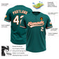 Custom Teal White-Orange Two-Button Unisex Softball Jersey Limited