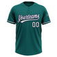 Custom Teal White-Navy Two-Button Unisex Softball Jersey Limited