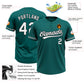 Custom Teal White-Black Two-Button Unisex Softball Jersey Limited