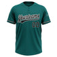 Custom Teal Black-White Two-Button Unisex Softball Jersey Limited