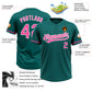 Custom Teal Pink-White Two-Button Unisex Softball Jersey Limited