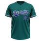 Custom Teal Royal-White Two-Button Unisex Softball Jersey Limited