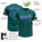 Custom Teal Royal-White Two-Button Unisex Softball Jersey Limited