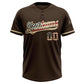 Custom Brown Vintage USA Flag-City Cream Two-Button Unisex Softball Jersey Limited