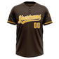 Custom Brown Gold-White Two-Button Unisex Softball Jersey Limited