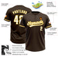 Custom Brown White-Yellow Two-Button Unisex Softball Jersey Limited