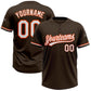 Custom Brown White-Orange Two-Button Unisex Softball Jersey