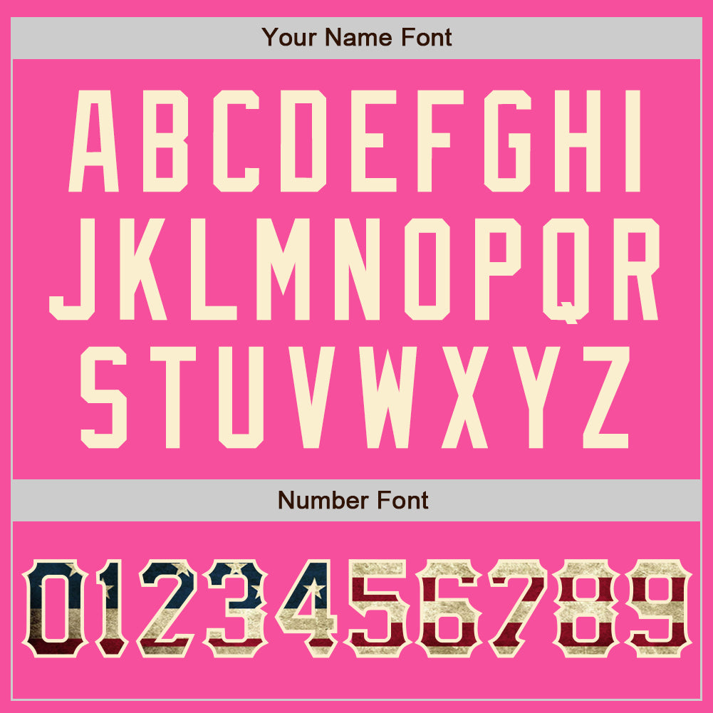 Custom Pink Vintage USA Flag-Cream Two-Button Unisex Softball Jersey Limited