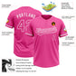 Custom Pink White Two-Button Unisex Softball Jersey Limited