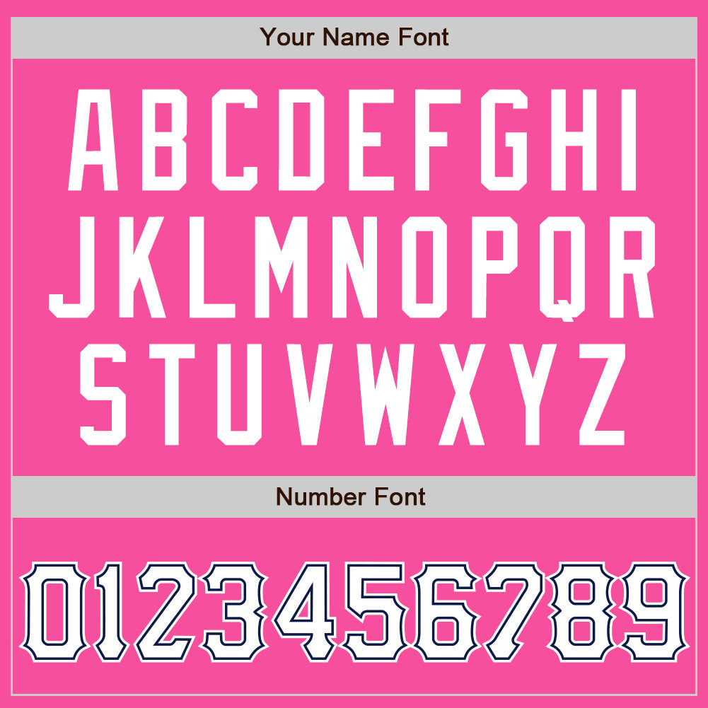 Custom Pink White-Navy Two-Button Unisex Softball Jersey Limited