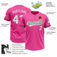 Custom Pink White-Black Two-Button Unisex Softball Jersey Limited