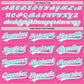 Custom Pink White-Teal Two-Button Unisex Softball Jersey Limited