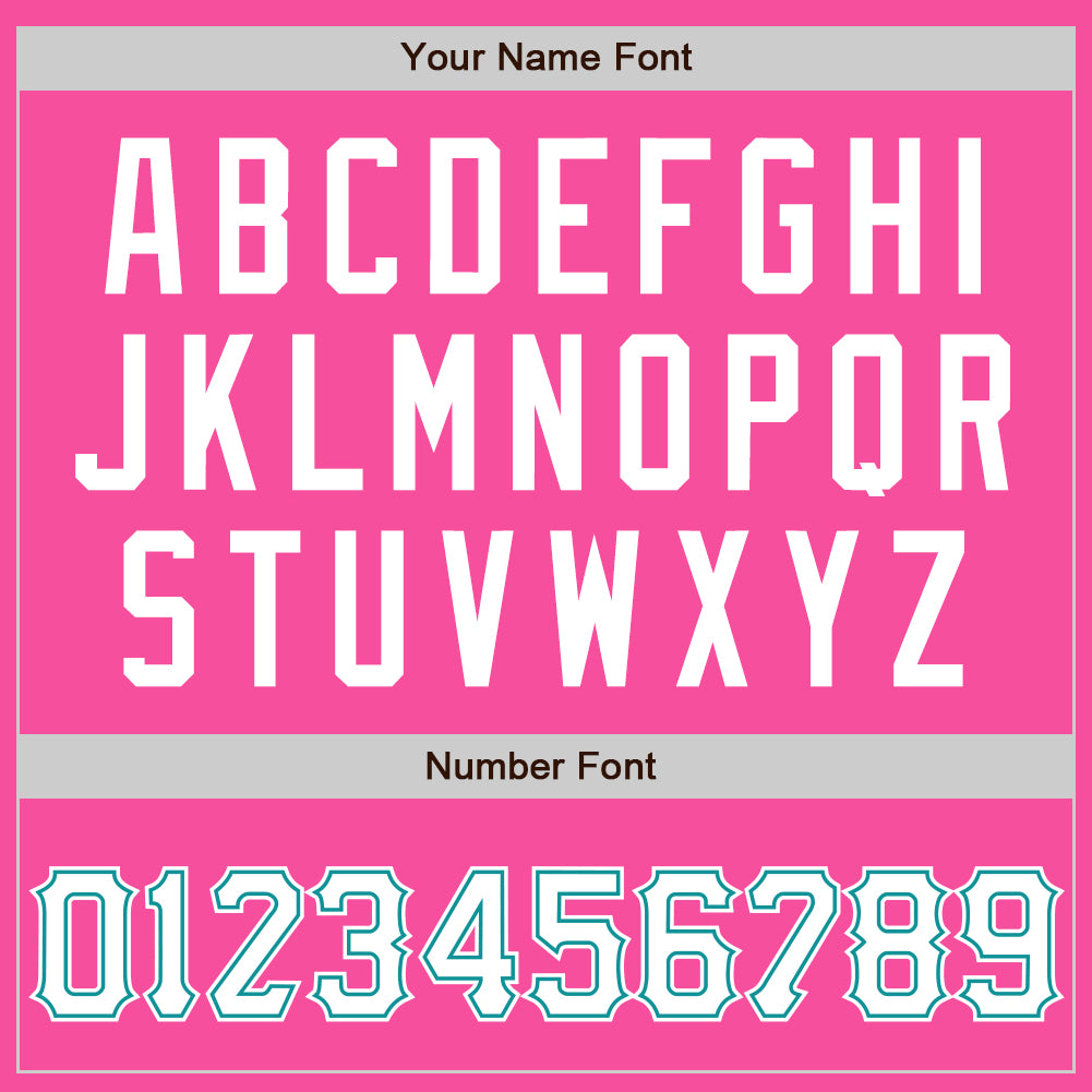 Custom Pink White-Teal Two-Button Unisex Softball Jersey Limited