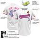 Custom White Light Blue Black-Pink Two-Button Unisex Softball Jersey Limited