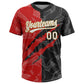 Custom Graffiti Pattern Black Red-Old Gold 3D Two-Button Unisex Softball Jersey Limited