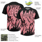 Custom Black Medium Pink 3D Pattern Abstract Sharp Shape Two-Button Unisex Softball Jersey Limited