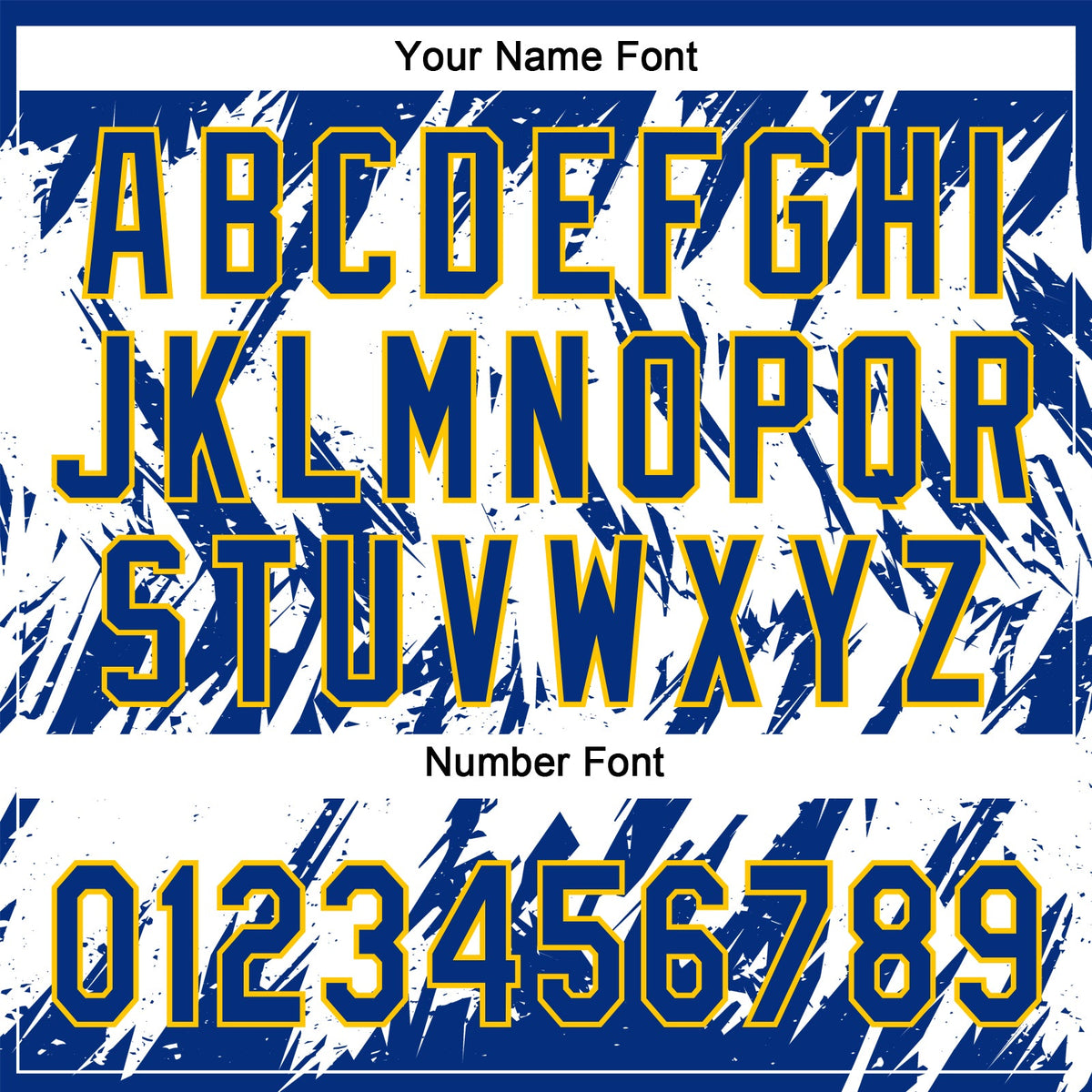 Custom Royal Yellow-White 3D Pattern Abstract Sharp Shape Two-Button Unisex Softball Jersey Limited