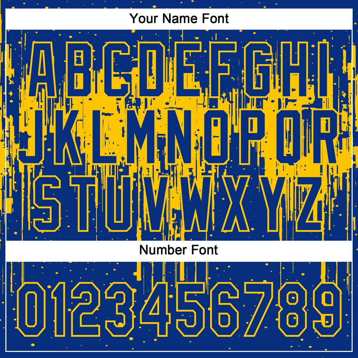 Custom Royal Yellow 3D Pattern Dripping Splatter Art Two-Button Unisex Softball Jersey Limited