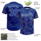 Custom Royal White 3D Pattern Curve Lines Two-Button Unisex Softball Jersey Limited