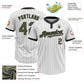 Custom White Black Pinstripe Olive Two-Button Unisex Softball Jersey Limited