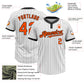 Custom White Black Pinstripe Orange Two-Button Unisex Softball Jersey Limited