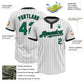 Custom White Black Pinstripe Kelly Green Two-Button Unisex Softball Jersey Limited