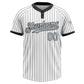 Custom White Black Pinstripe Silver-Black Two-Button Unisex Softball Jersey Limited