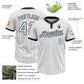 Custom White Black Pinstripe Silver-Black Two-Button Unisex Softball Jersey Limited