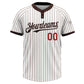 Custom White Brown Pinstripe Red Two-Button Unisex Softball Jersey Limited