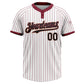 Custom White Crimosn Pinstripe Black-Cream Two-Button Unisex Softball Jersey Limited