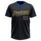 Custom Black Royal Pinstripe Yellow Two-Button Unisex Softball Jersey Limited