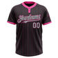 Custom Black Pink Pinstripe Gray Two-Button Unisex Softball Jersey Limited