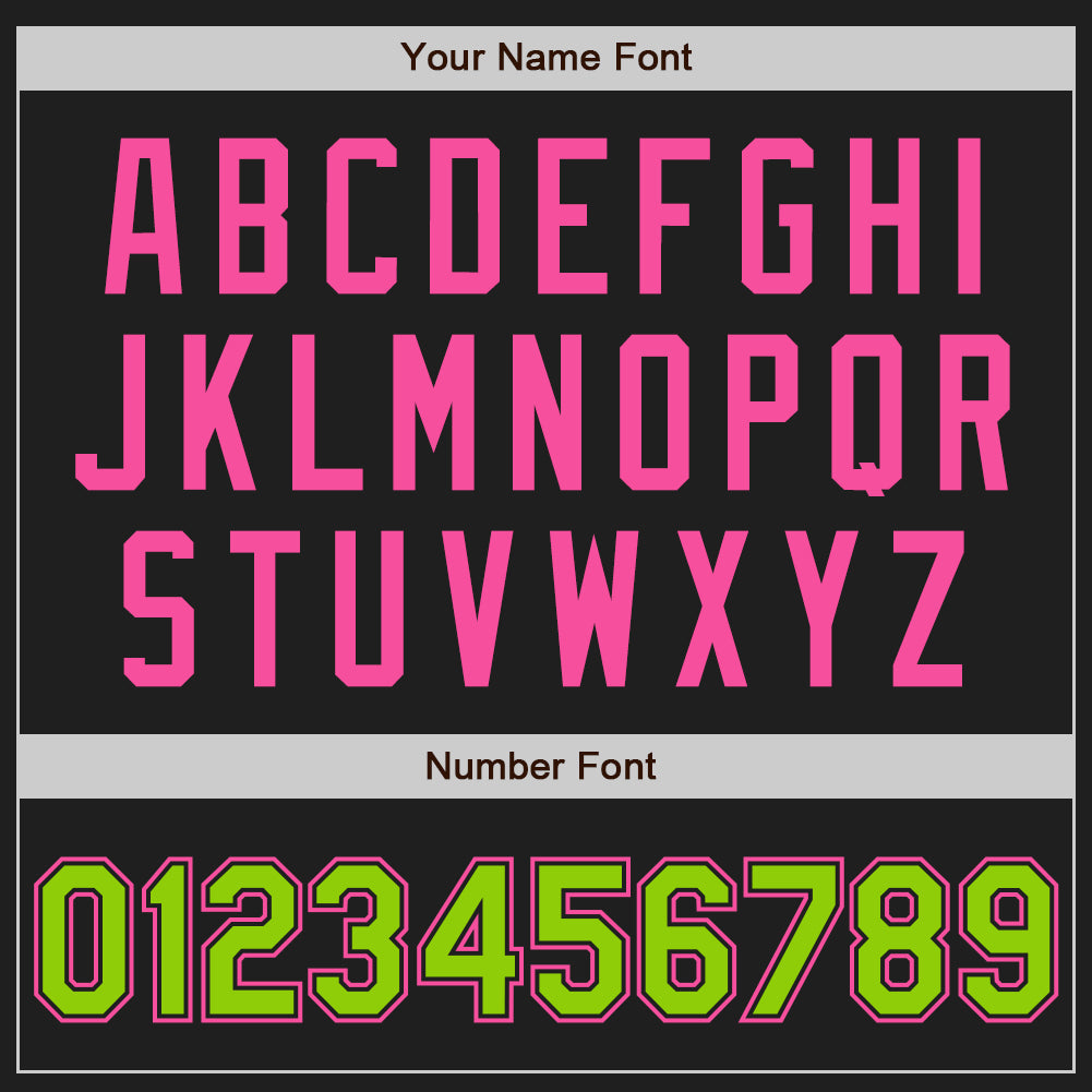 Custom Black Pink Pinstripe Neon Green Two-Button Unisex Softball Jersey Limited