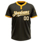 Custom Black Gold Pinstripe White-Gold Two-Button Unisex Softball Jersey Limited