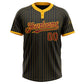Custom Black Gold Pinstripe Crimson Two-Button Unisex Softball Jersey Limited
